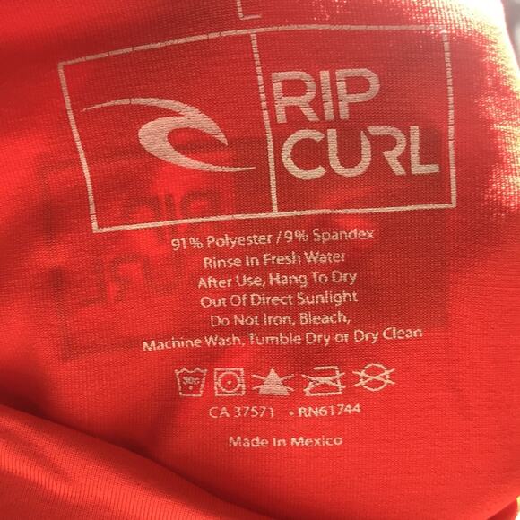 Rip Curl Orange Surfing Short Sleeve Shirt Women's Size Large UPF 50 - Picture 7 of 7
